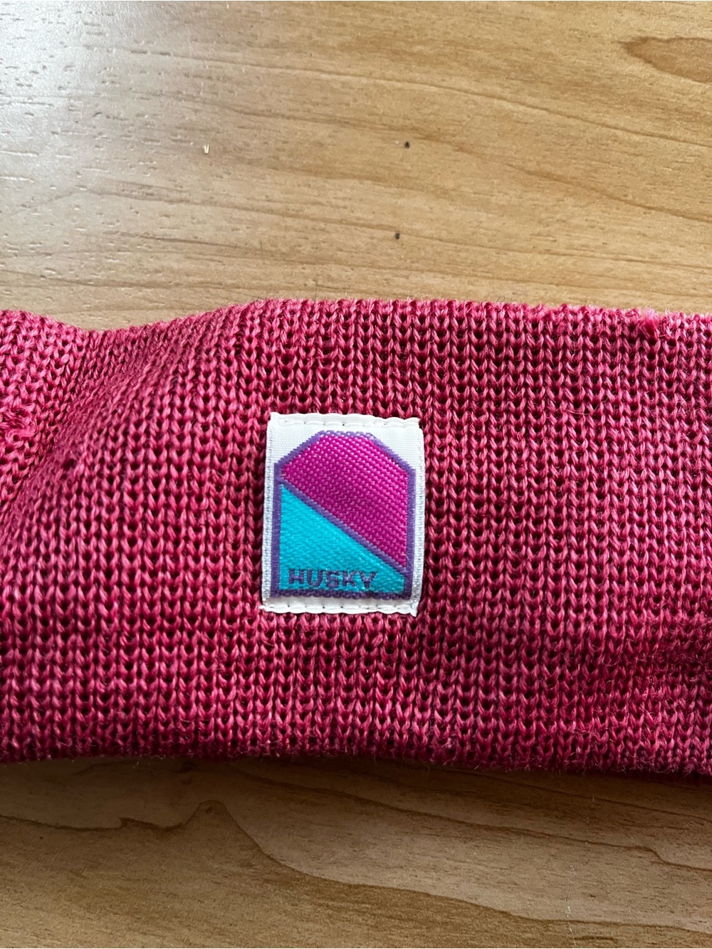 Knit Pink Husky wool headband made in Finland
